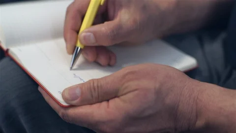 Pointing at the personal schedule. Stock Footage 92114811