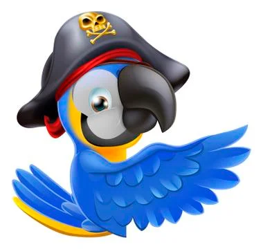 Pointing pirate parrot Stock Illustration