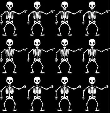Pointing skeletons pattern Illustrazione stock