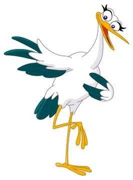 Pointing stork Illustrazione stock