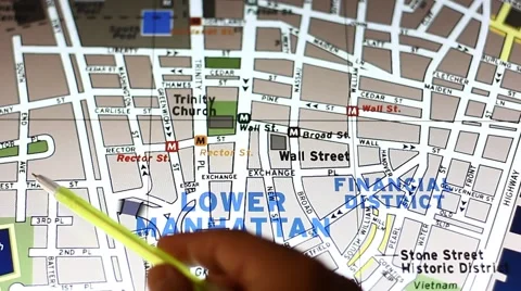 Pointing the travel route on New York city map Stock-Footage 59155667