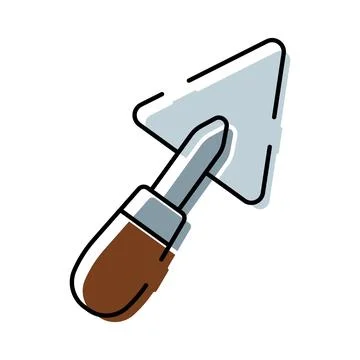 Pointing trowel tool for building and construction work Illustrazione stock