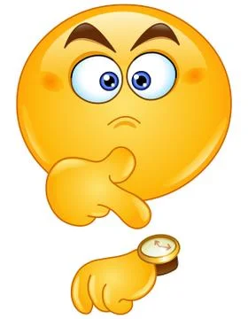 Pointing at watch emoticon Stock Illustration