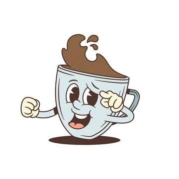 Pointing Winking Coffee Cup Mascot Cartoon Character Vector Illustration Stock Illustration