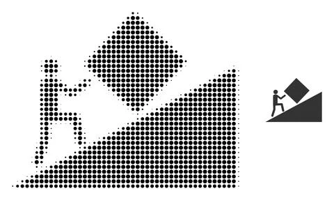 Pointless Task Halftone Dot Icon Stock Illustration