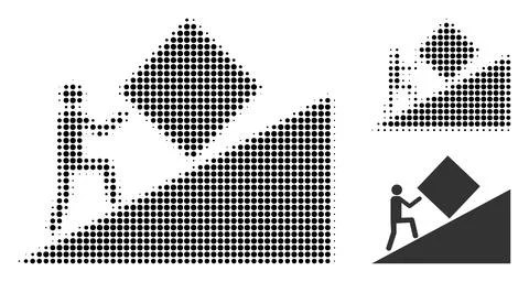Pointless Task Halftone Dotted Icon Stock Illustration