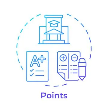 Points blue gradient concept icon Stock Illustration