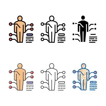 Points on human bosy of gout clean disease color icon vector Illustrazione stock