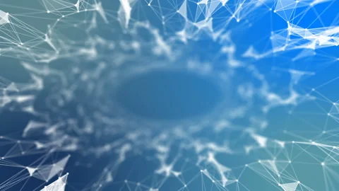The points, lines and triangles connected together are drawn to the center of Stock Footage 87528364