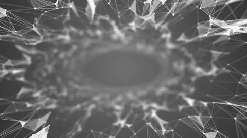 The points, lines and triangles connected together are drawn to the center of Stock Footage 87529369