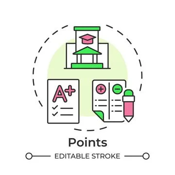 Points multi color concept icon Stock Illustration