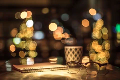 Points notebook and cup of coffee Stock Photos