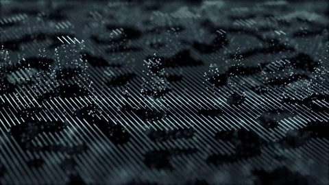 The points rise on a perfectly flat plane and return back. seamless loop. Stock Footage 81265651