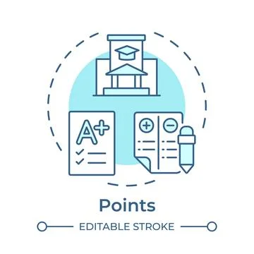Points soft blue concept icon Stock Illustration