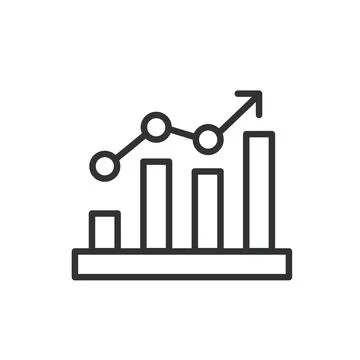 Points of trend, icon in line design. Trend, points, graph, data, analysis Stock Illustration