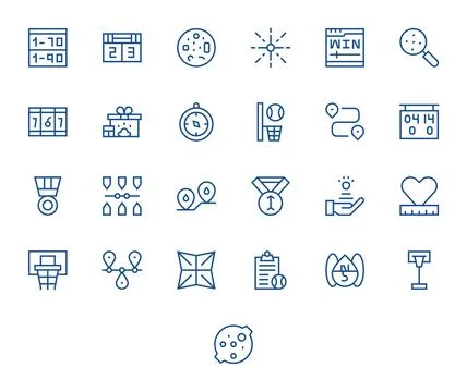 Points Ultimate Vector Package with 25 128x128 Regular Line PIXEL Perfect Ico Stock Illustration