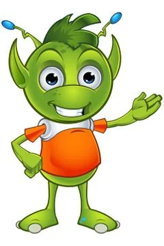 Pointy Eared Alien character Stock Illustration