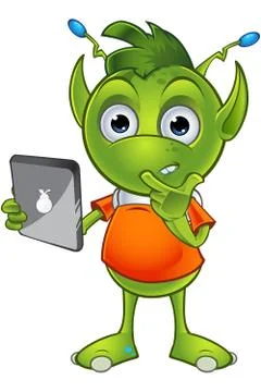 Pointy Eared Alien character Illustrazione stock