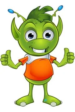 Pointy Eared Alien character Stock Illustration