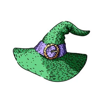 Pointy witch hat sketch hand drawn vector Stock Illustration