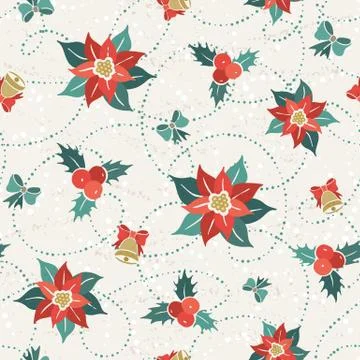 Poisettia Seamless Pattern Stock Illustration