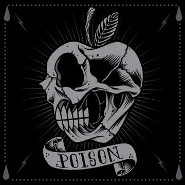 Poison Apple Skull Stock-Illustration