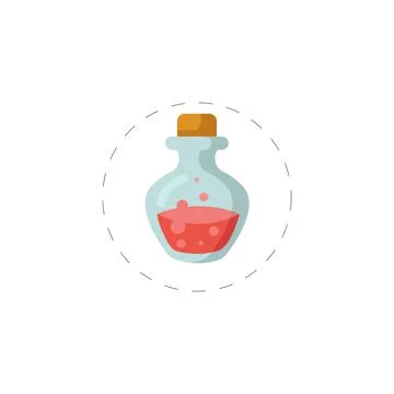 Poison bottle colourful flat vector icon Stock Illustration