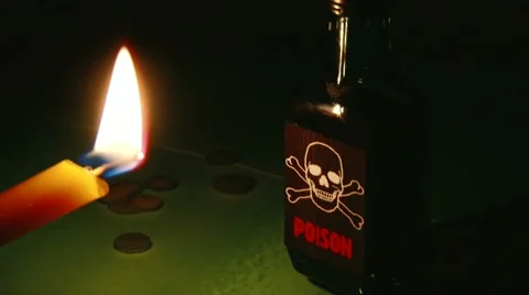 Poison in dark, candle Video stock 21148150