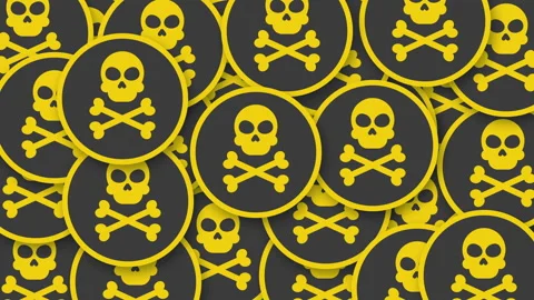 Poison Many sign - 2D Transition animation background. Stock Footage 253301217