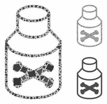 Poison phial Mosaic Icon of Trembly Elements 库存插图