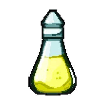 Poison potion bottle pixel art vector illustration Stock Illustration