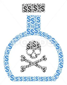 Poison Retort Collage of Dollar Stock Illustration