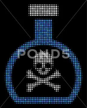 Poison Retort Halftone Icon Stock Illustration