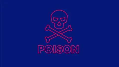 skull and crossbones poison red