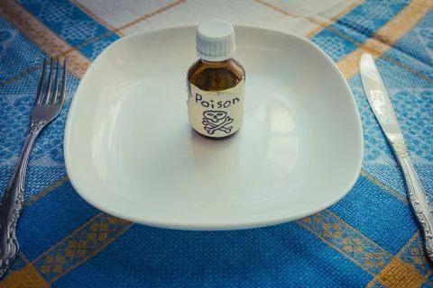 The poison is on the table. Stock Photos