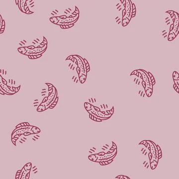 Poisoned fish line seamless pattern Stock Illustration