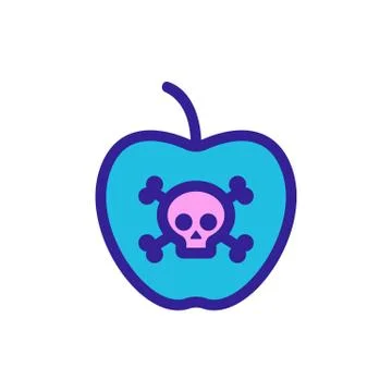 Poisoned fruit icon vector. Isolated contour symbol illustration 스톡 일러스트