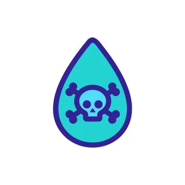 Poisoned water icon vector. Isolated contour symbol illustration 스톡 일러스트