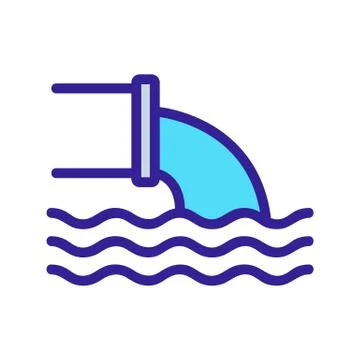 Poisoning emissions into the water icon vector. Isolated contour symbol Stock Illustration