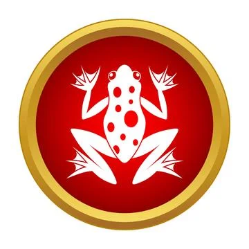 Poisonous frog warning icon in flat style Illustrazione stock