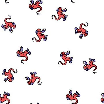 Poisonous monster vector seamless pattern イラスト素材