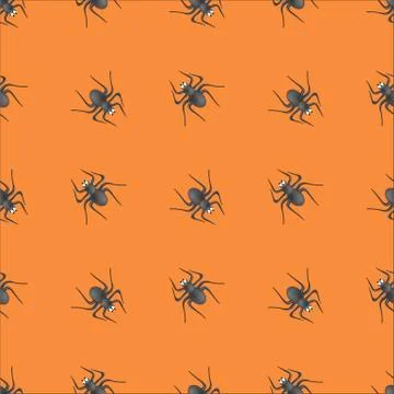 Poisonous Spider Seamless Pattern Stock Illustration