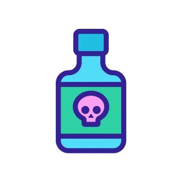 Poisonous substances icon vector. Isolated contour symbol illustration 库存插图