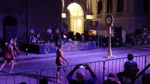 Pok ta Pok game scoring through ring at Merida Fest 2026 Stock Footage 331172948