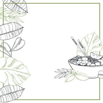 Poke bowls.  Vector background. Stock Illustration