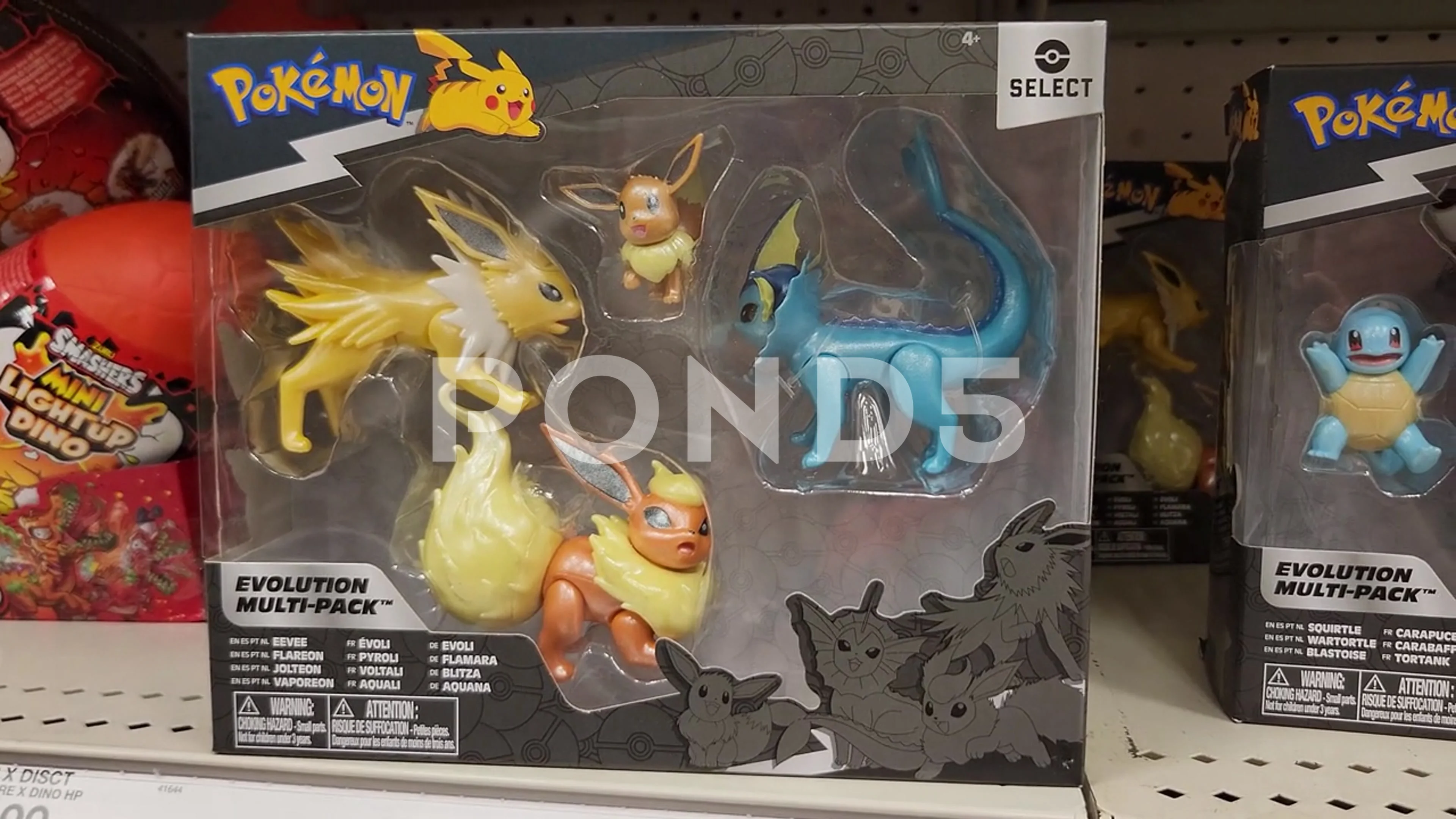 Pokemon Select Eevee, Flareon, Jolteon & Vaporeon Evolution Figure 4-Pack 