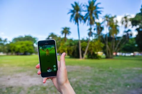 Pokemon Go app Stock Photos