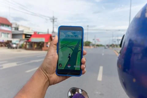 Pokemon Go application game Stock Photos