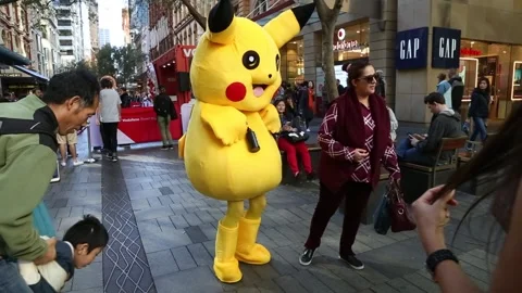 Pokémon Go character Pikachu Stock Footage 138246014