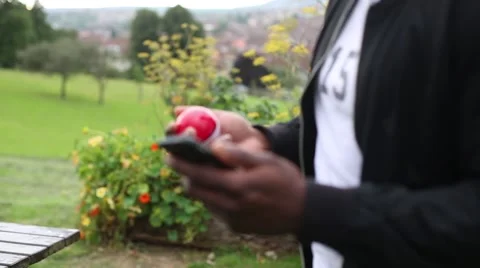 Pokemon Go Player Engrossed Stock Footage 66507385